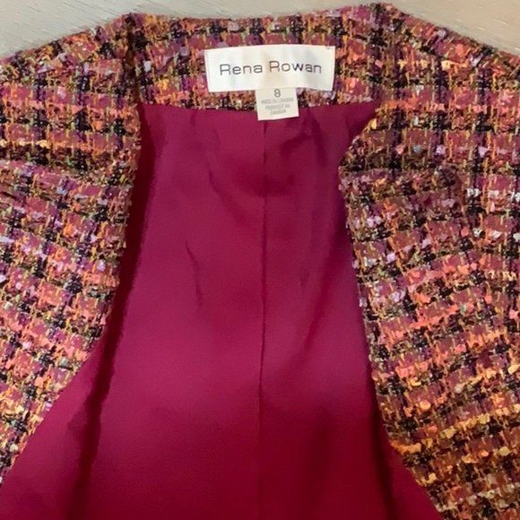 RENA ROWAN Size 8 ladies suit jacket. NWOT. Gorgeous colours. - Picture 4 of 7